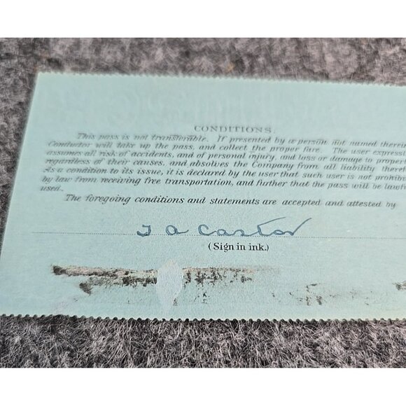 1926 Pennsylvania Railroad System Pass #BF9335 Paper Signed - Picture 7 of 7